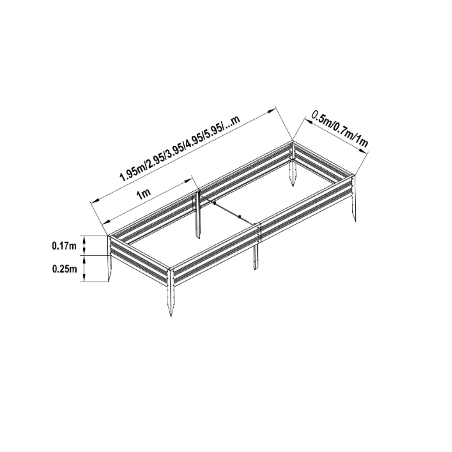Viljelypenkin reunus PREMIUM LUX 1000x2000x170 mm