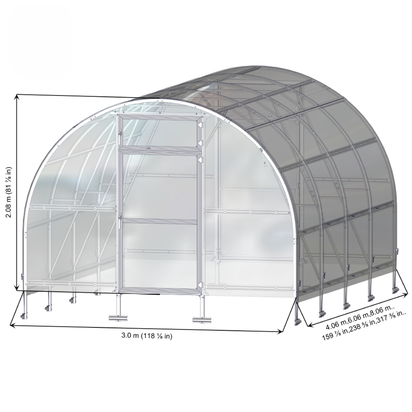 Kasvihuone Strong Lux 12 m² 6 mm